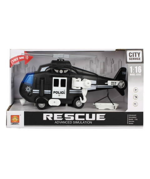 Elicopter cu inerție 1:16 "Police Helicopter" (lumini, sunete)